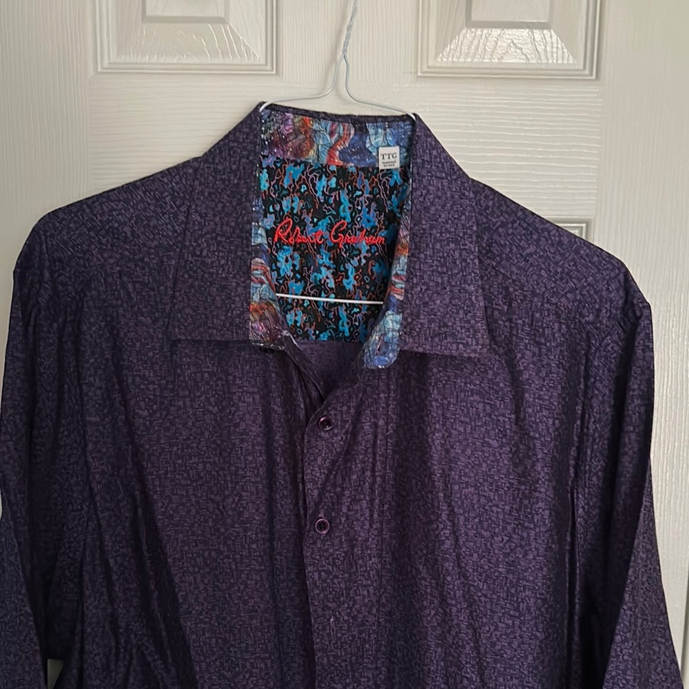 Robert Graham big and tall Purple Men's Shirt